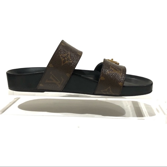 Authentic Louis Vuitton Monogram Bom Dia Sandal Slide On Mules Size 37 - Picture 8 of 17